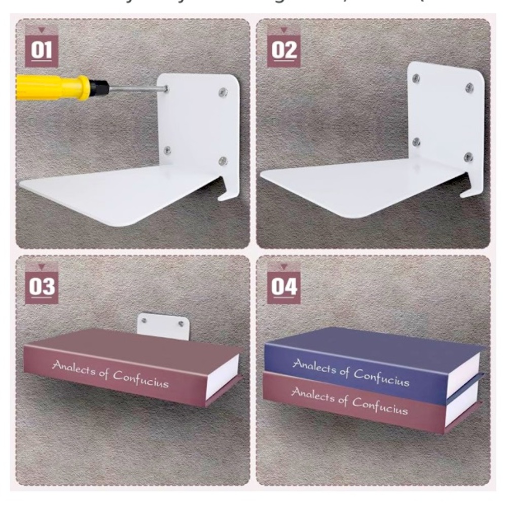 NEW Invisible Floating Bookshelf, White